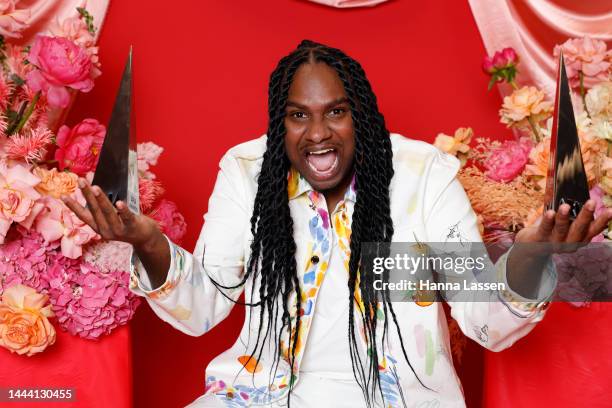 Baker Boy poses with the ARIA award for Best Solo Artist during the 2022 ARIA Awards at The Hordern Pavilion on November 24, 2022 in Sydney,...