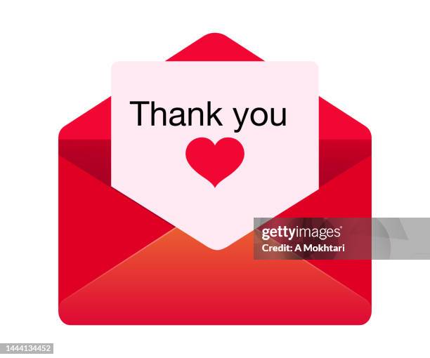 letter of love and thanks. - thank you post it stock illustrations