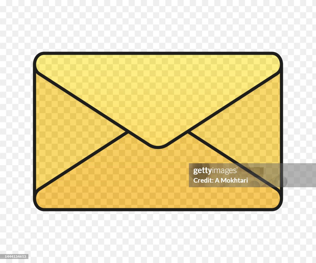 Transparent yellow envelope icon.