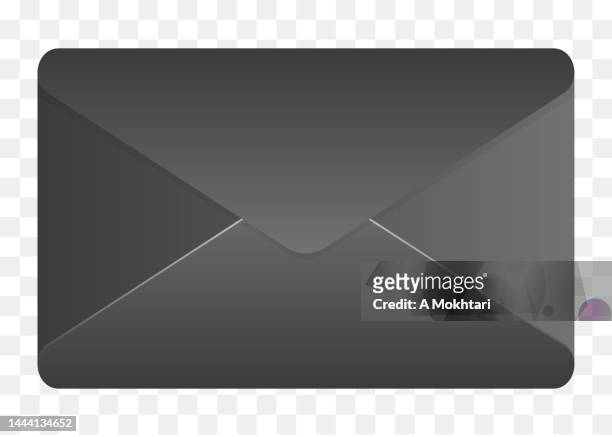 black envelope on a transparent background. - kleurenverloop stock illustrations