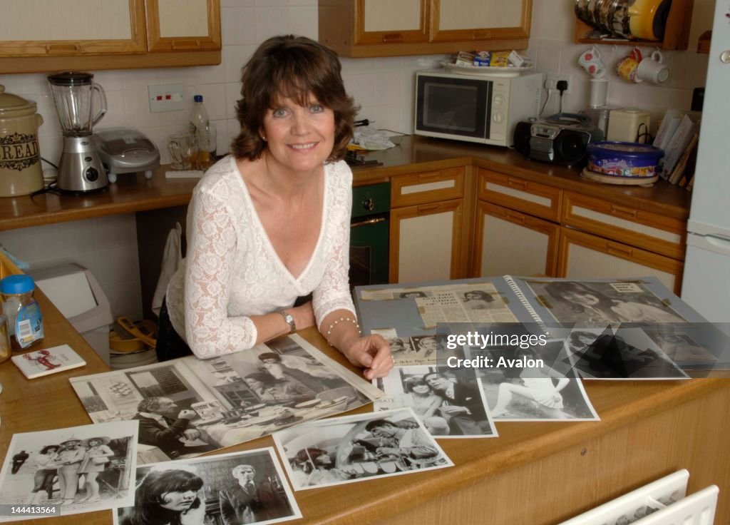 Portrait of former actress Sally Geeson photographed at home in June