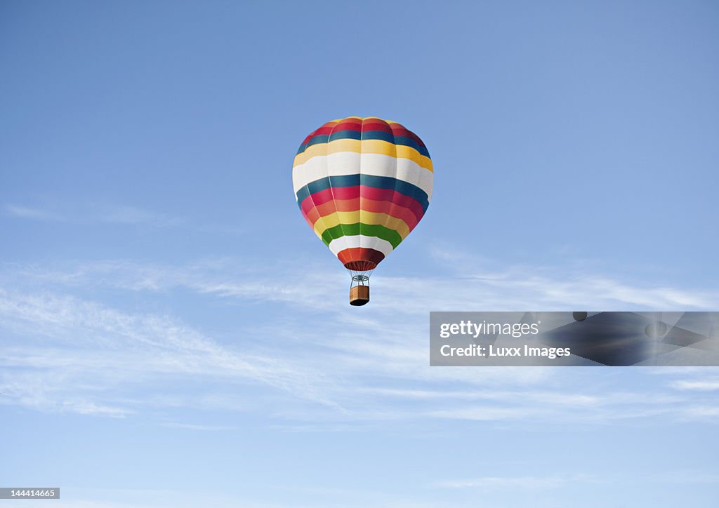 Hot air ballon against blue sky