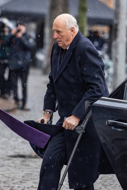 NOR: King Harald Of Norway Attends The Funeral Service Of Toralv Maurstad