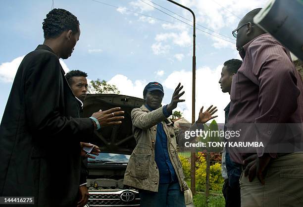 Somali movie industry films love, not war By Peter Martell Photo taken on May 7, 2012 shows Martin Gumba [3-L], a Kenyan director and the brain...