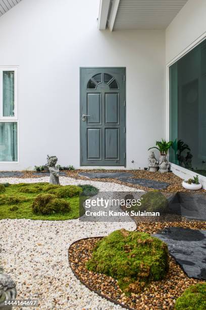 garden path - white gravel stock pictures, royalty-free photos & images