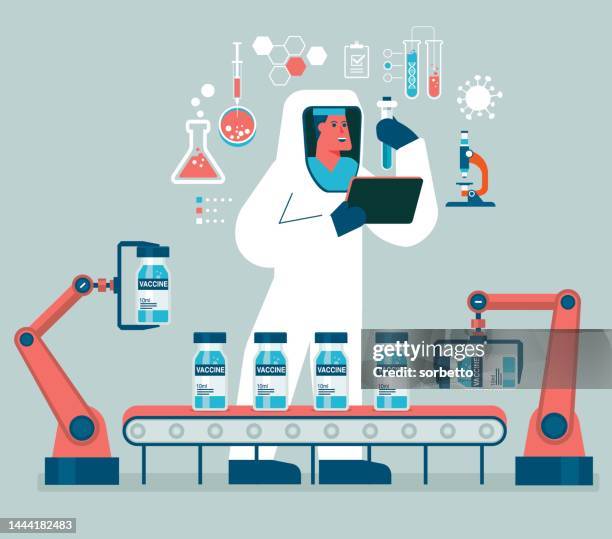 pharmaceutical industry - viral shedding stock illustrations