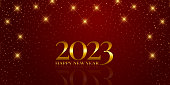 red gold happy new year banner