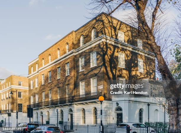 a view of london houses at sunset - islington stock pictures, royalty-free photos & images