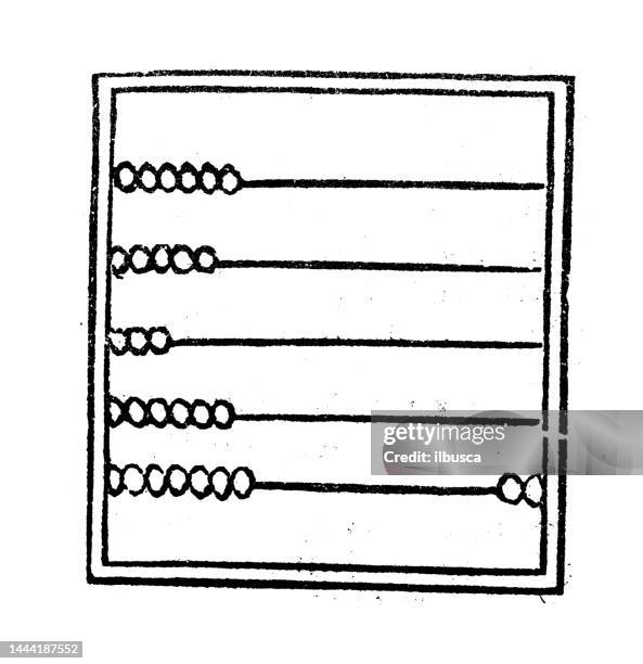 antique engraving illustration: abacus - abacus stock illustrations