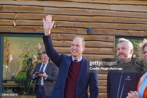 Prince William, Prince of Wales and Duke of Cornwall, visits Newquay Orchard as he makes his first Official Visit to Cornwall on November 24, 2022 in...