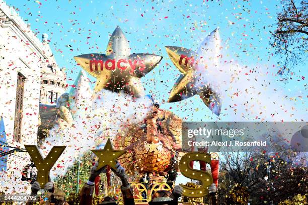Dancers cut the ribbon at the start of the 96th-annual Macys Thanksgiving Day Parade on November 24, 2022 in New York City. The annual Macy’s parade...