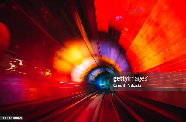 abstract speed motion through a tunnel - china high speed rail stock pictures, royalty-free photos & images