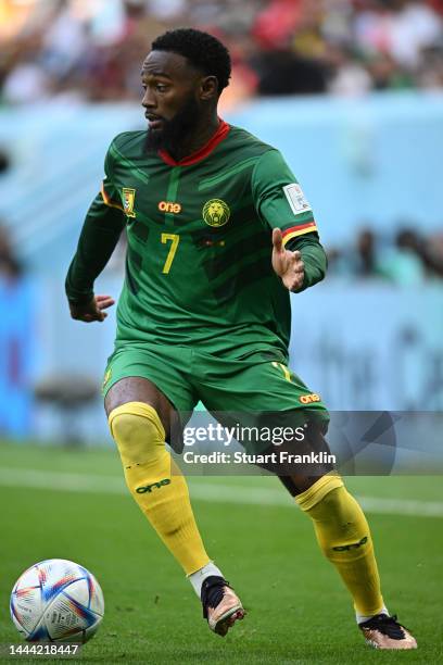 Georges-Kévin Nkoudou of Cameroon in action during the FIFA World Cup Qatar 2022 Group G match between Switzerland and Cameroon at Al Janoub Stadium...