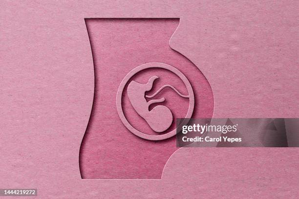 fetus paper on pink - life events icon stock pictures, royalty-free photos & images