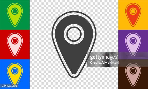 gps landmark icon set. - automotive navigation system stock illustrations