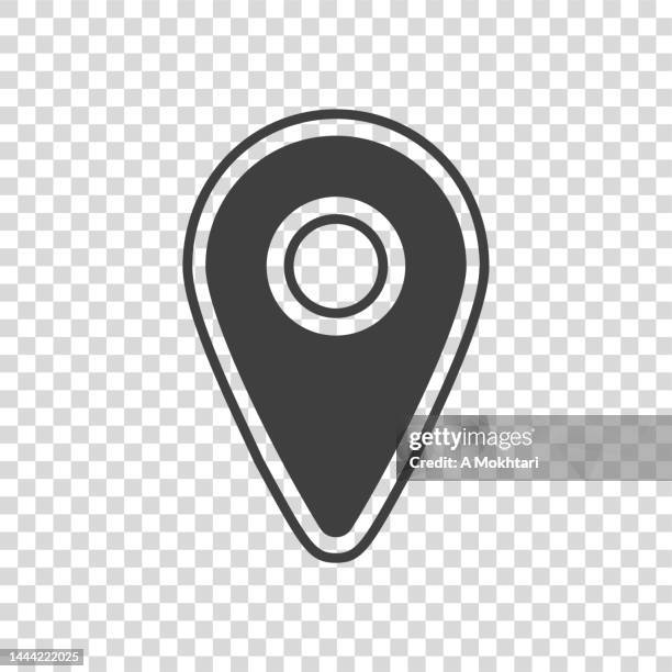 gps marker icon, on a transparent background. - automotive navigation system stock illustrations