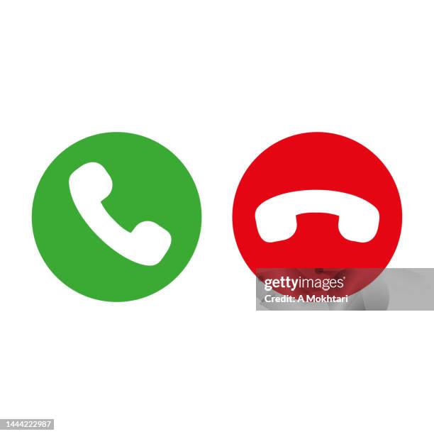 stockillustraties, clipart, cartoons en iconen met phone call, answer or decline button. - belt