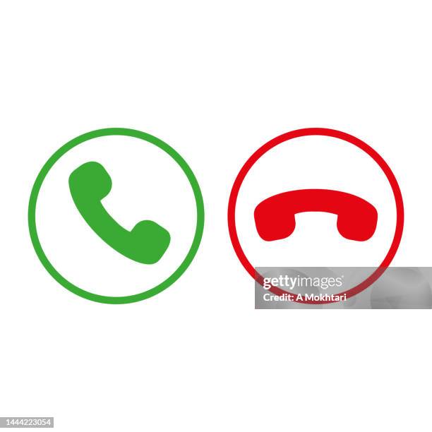 phone call, answer or decline button. - panic button stock illustrations
