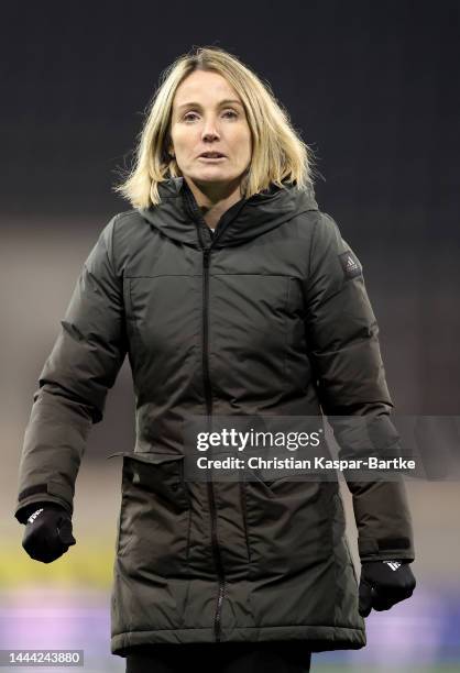 Sonia Bompastor, head coach of Olympique Lyonnais reacts after the UEFA Women's Champions League group C match between FC Zürich and Olympique Lyon...