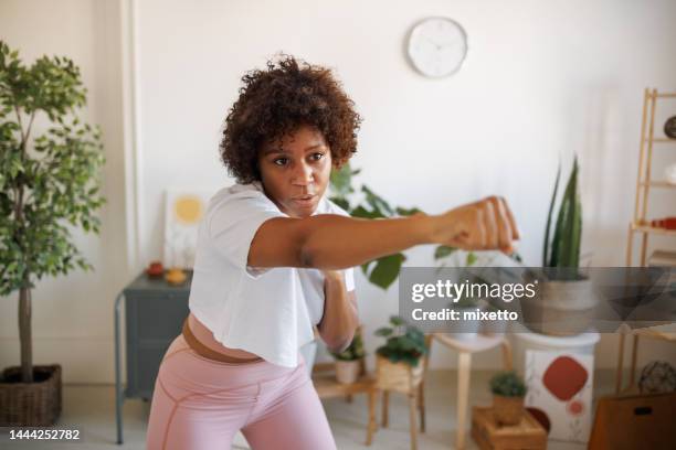 shadow boxing - martial arts pants stock pictures, royalty-free photos & images