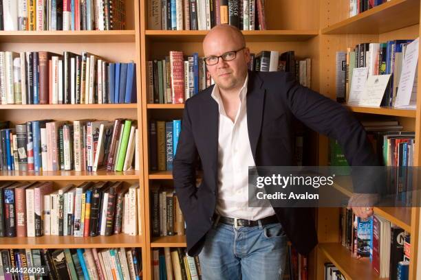 Portrait of British journalist and author Toby Young photographed at home in August 2006.;