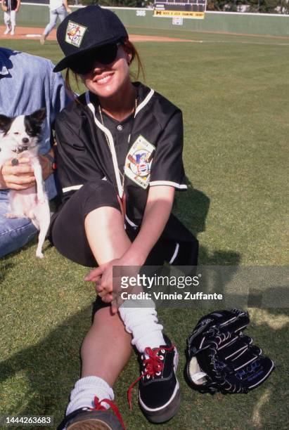 Belinda Carlisle at a baseball game, circa 1990s.