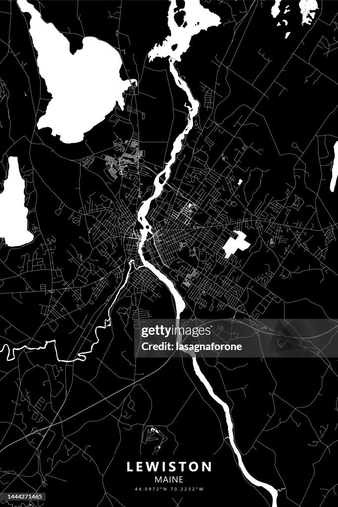 Lewiston / Auburn, Maine, USA Vector Map
