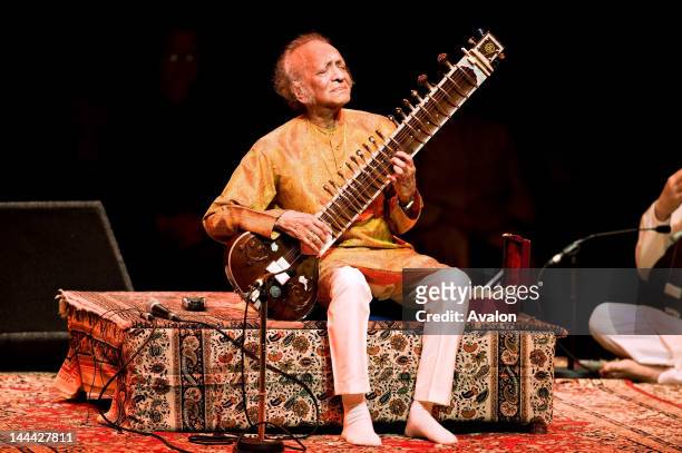 Ravi Shankar performing at the Barbican Centre, London on 4th June 2008 during his Final Tour of Europe. - Non- exclusive.