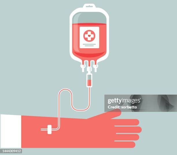 blood donation - intravenous bag - blood bag stock illustrations