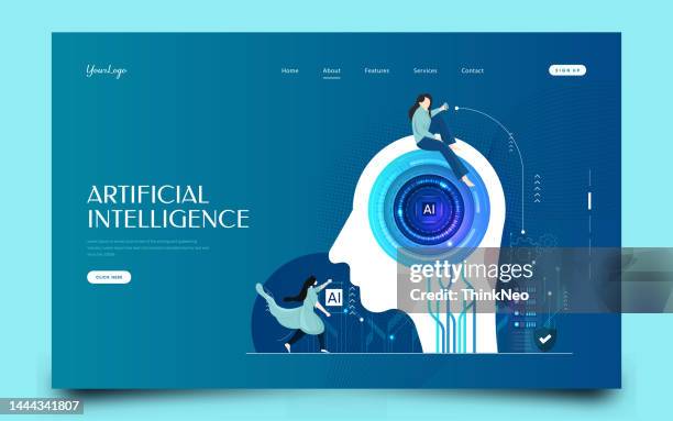 data science and artificial intelligence concept - data science stock illustrations