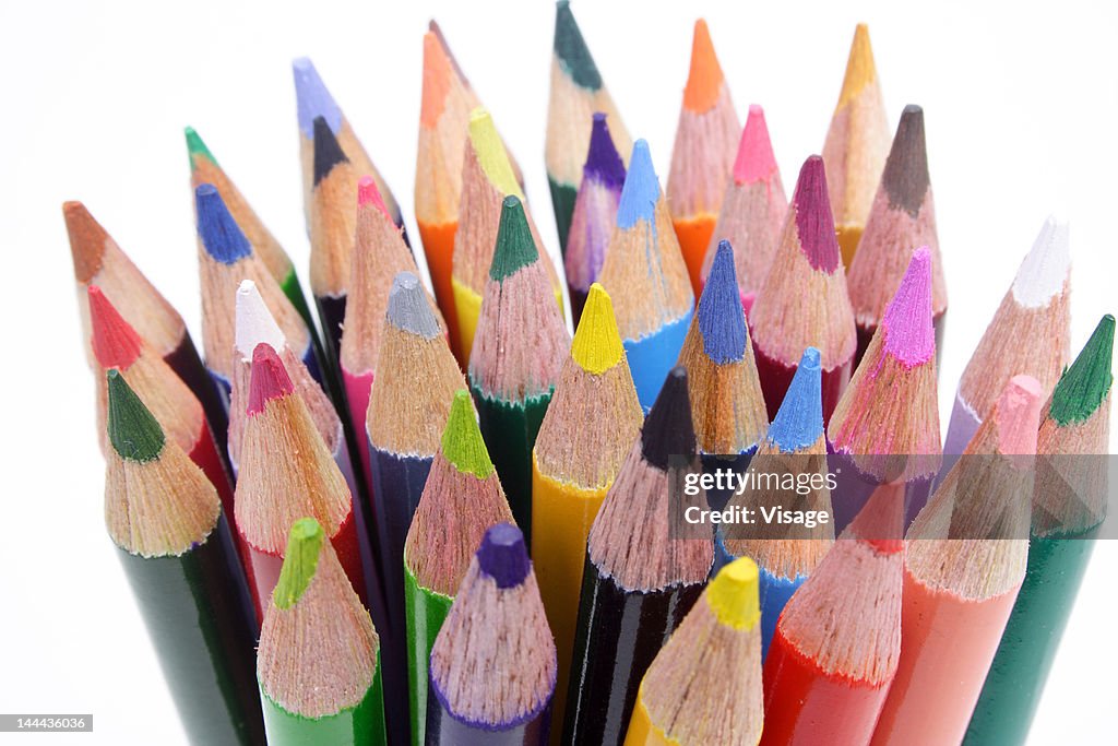 Collection of colouring pencils, Close-up