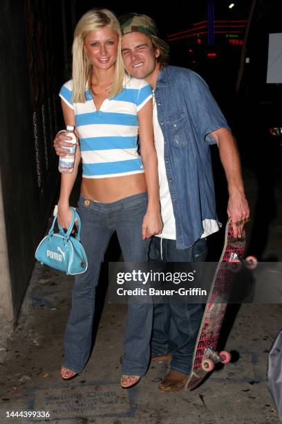 Paris Hilton and Chad Muska are seen on September 24, 2003 in Los Angeles, California.