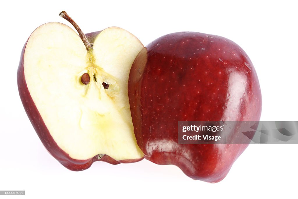Two halves of an apple
