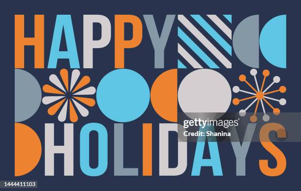 happy holidays greeting card - v4 - happy holidays stock illustrations