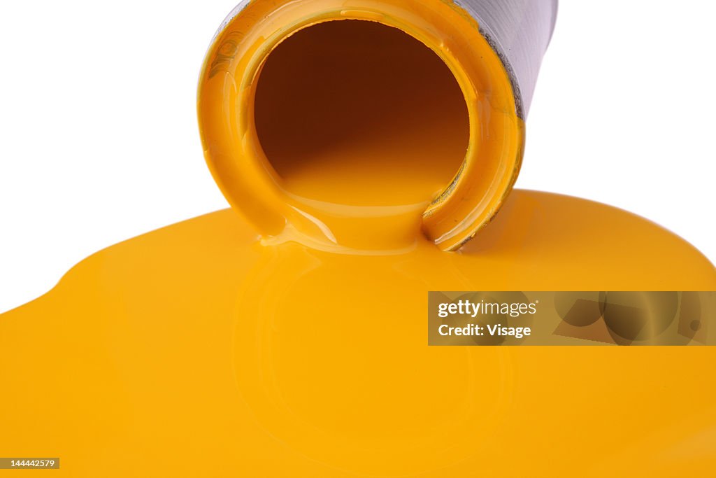 Yellow paint can