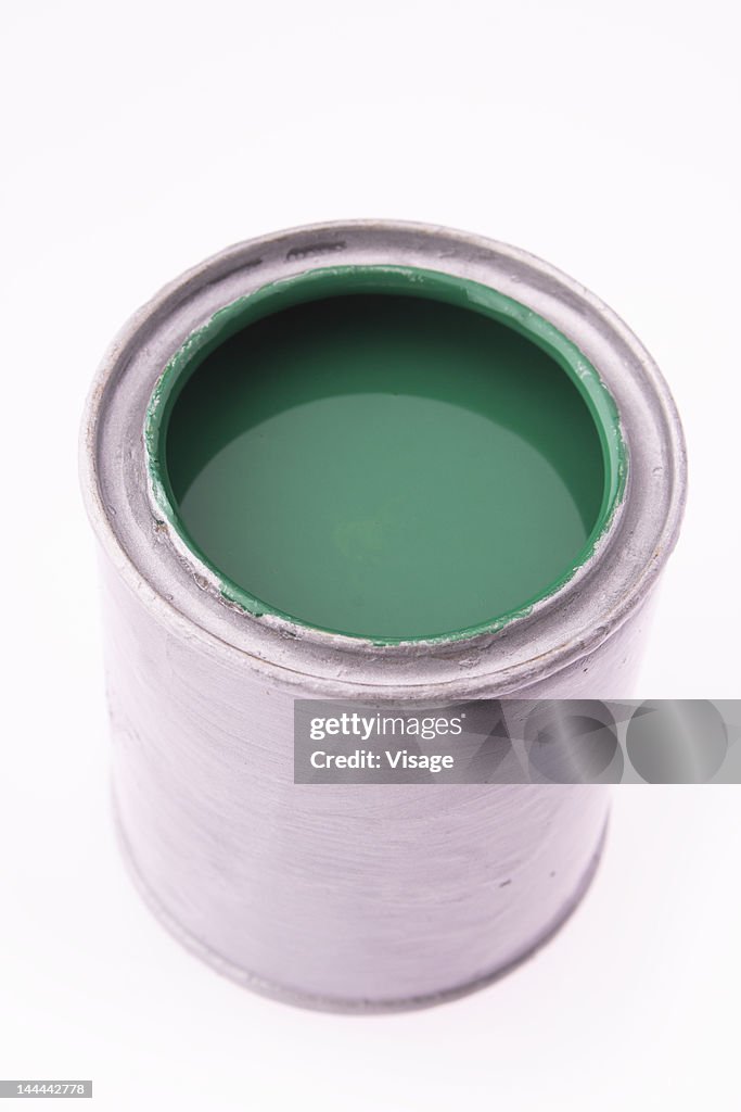 A can of green paint