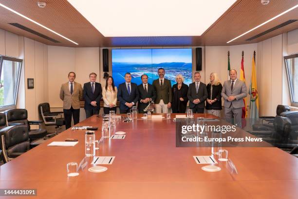 Group photo of the meeting with the port authorities, on November 25, 2023 in Algeciras, Cadiz, Andalusia. The Councilors of the Presidency,...