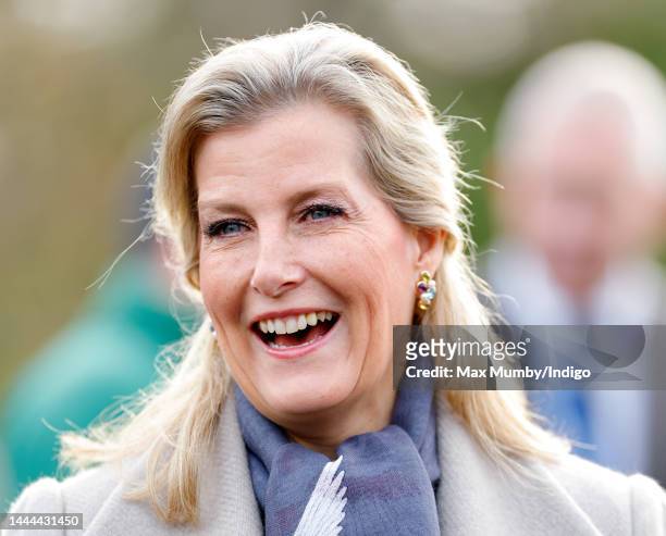 Sophie, Countess of Wessex visits ZSL London Zoo on November 24, 2022 in London, England. During her visit the countess toured the zoo's newest...