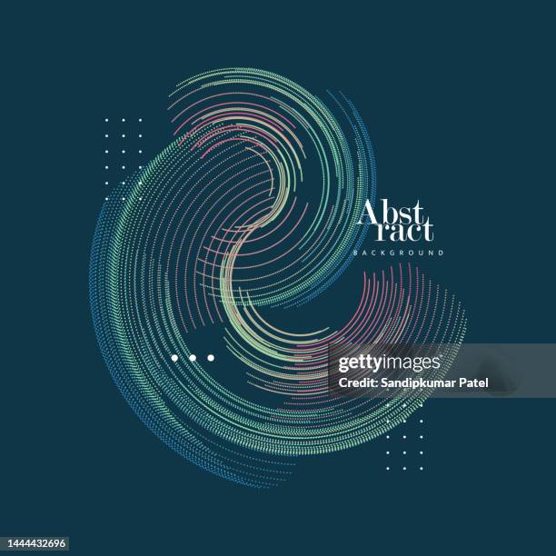 stockillustraties, clipart, cartoons en iconen met abstract background with a dynamic waves and particles - uitstoten