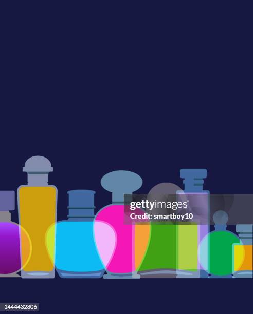 perfume bottles - mist diffuser stock illustrations