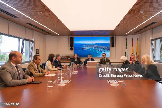 The Minister of the Presidency, Interior, Social Dialogue and Administrative Simplification Antonio Sanz Cabello together with the Minister of...