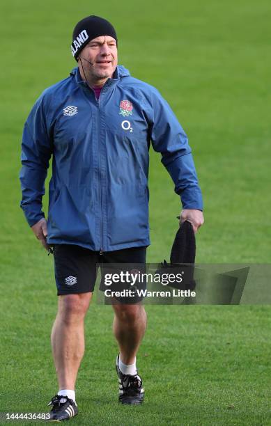 Richard Cockerill, England Forwards coach is pictured during the Captain's Run at Twickenham Stadium on November 25, 2022 in London, England.