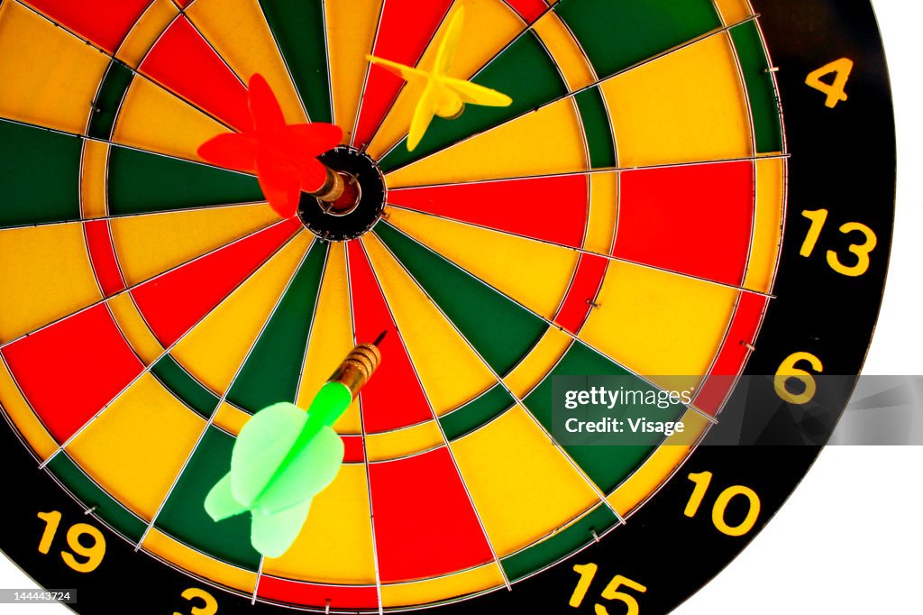 Dart in center of a dart board