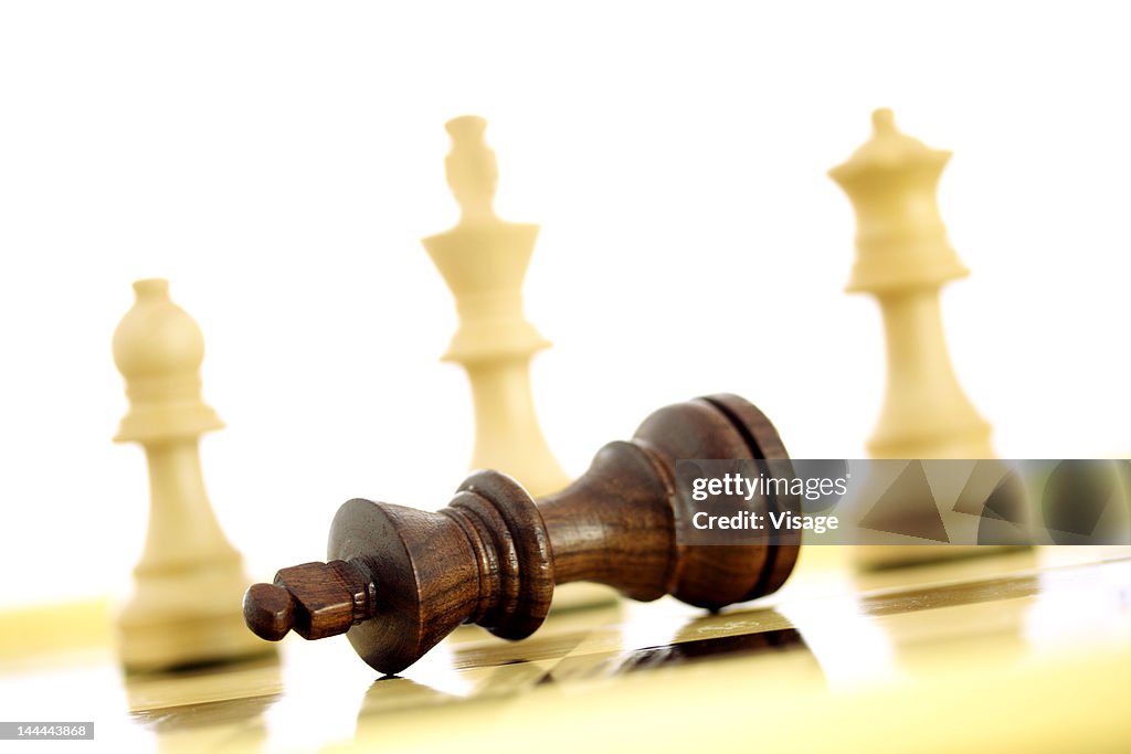 Chess pieces on chess board