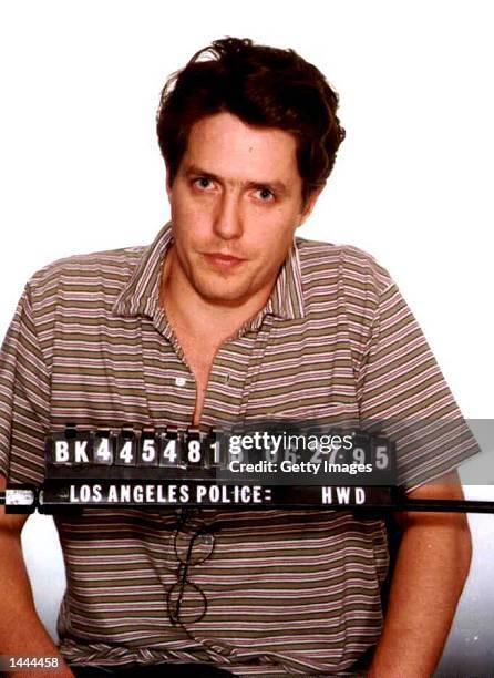 The Los Angeles Police Department booking of actor Hugh Grant in this file photo dated June 27, 1995. Grant was arrested for soliciting sex from...
