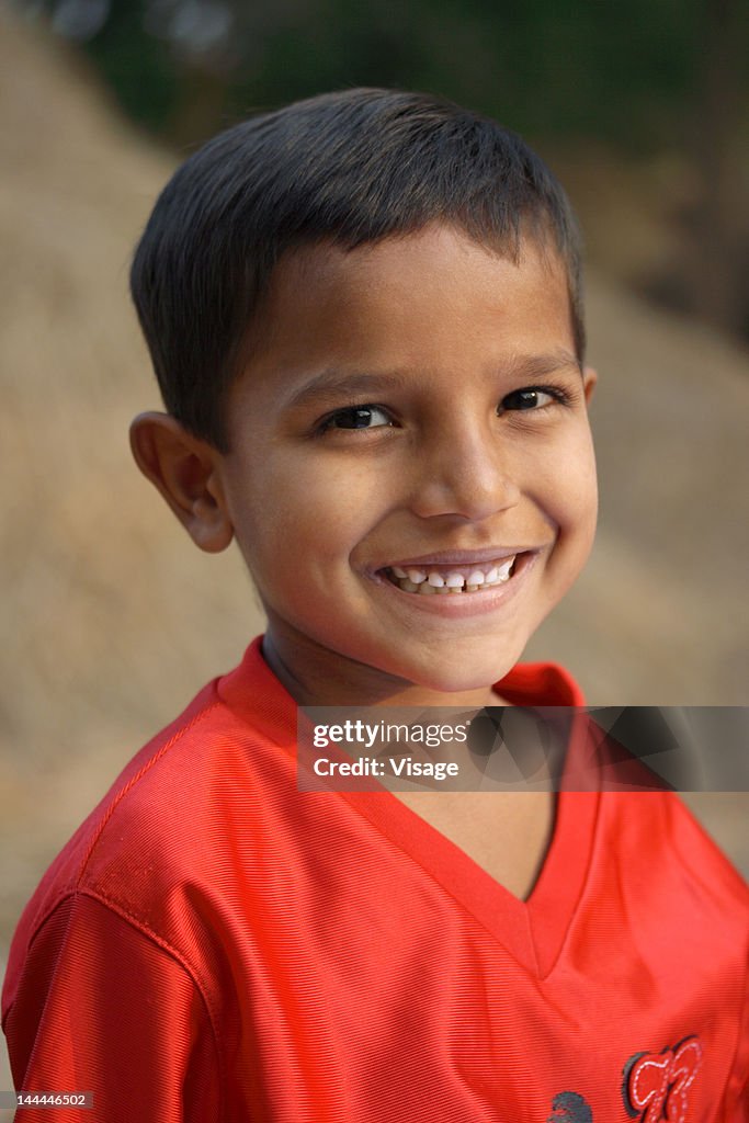 Close up shot of a boy