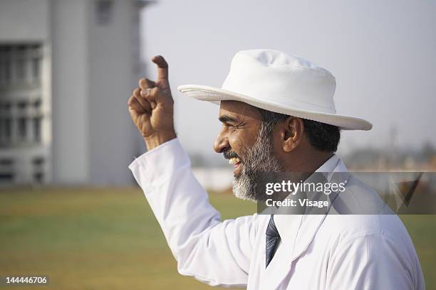 close up shot of an umpire - dismissal cricket stock pictures, royalty-free photos & images