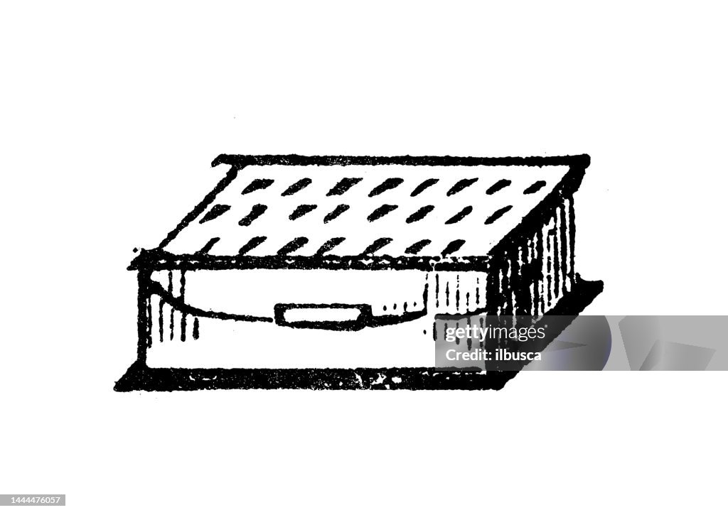 Antique engraving illustration: Heating pad