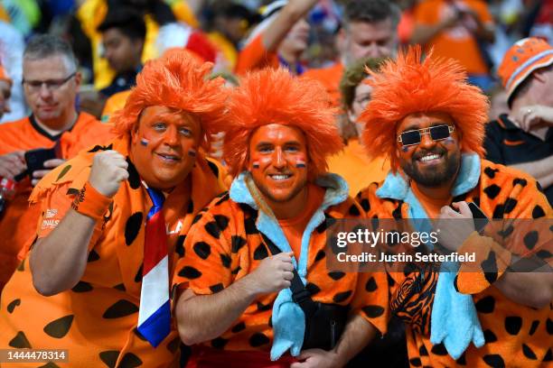 Netherlands fans enjoy the pre match atmosphere prior to the FIFA World Cup Qatar 2022 Group A match between Netherlands and Ecuador at Khalifa...