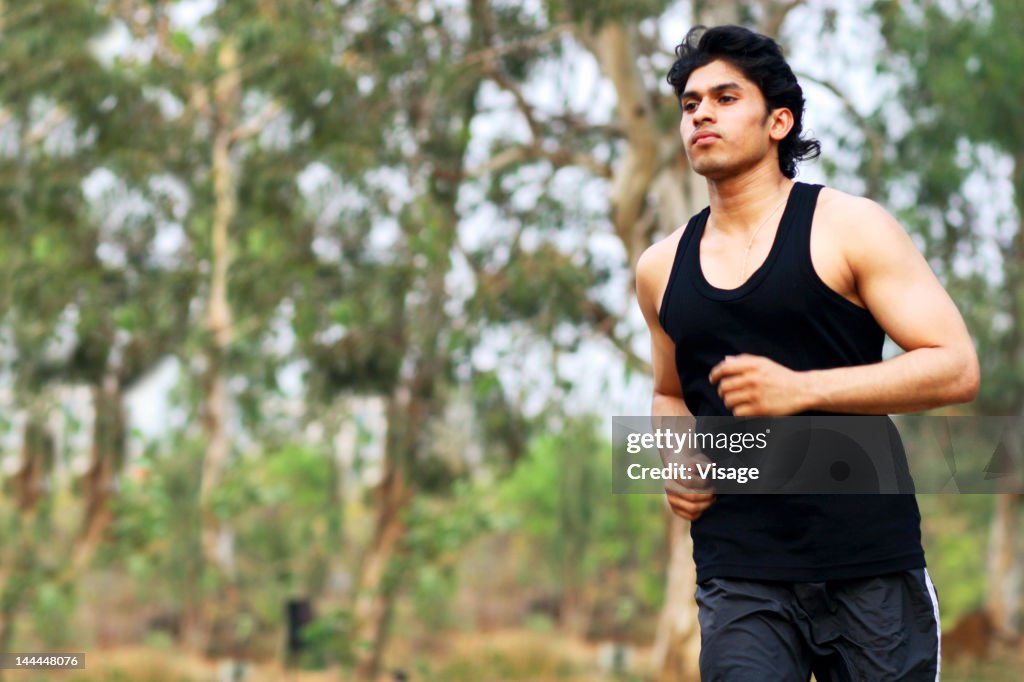 A man jogging